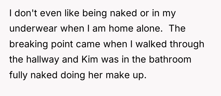 I don't even like being naked or in my underwear...