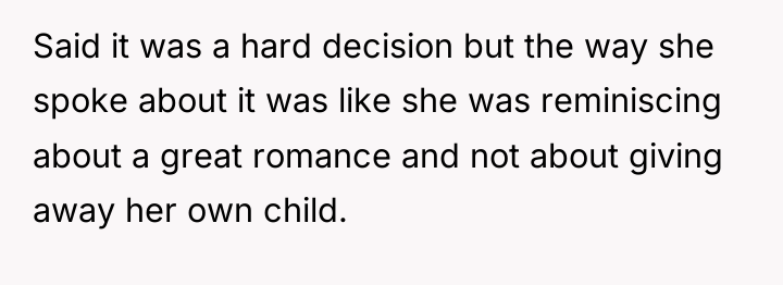 Said it was a hard decision but the way she...