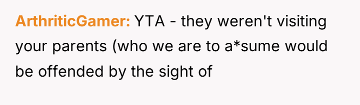 ArthriticGamer YTA - they weren't visiting your parents (who we...
