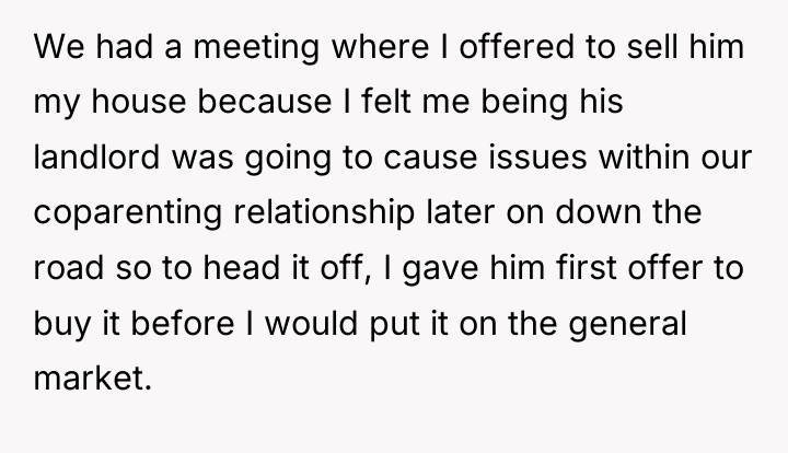 We had a meeting where I offered to sell him...