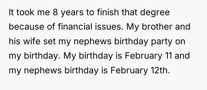 It took me 8 years to finish that degree because...