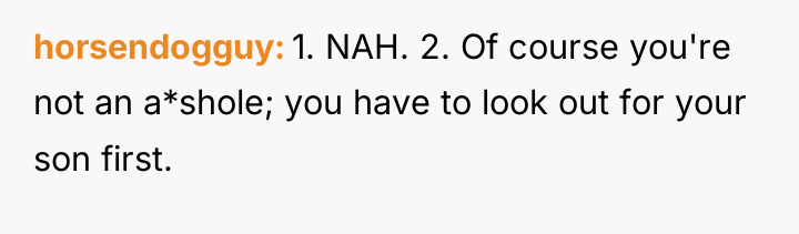 horsendogguy 1. NAH. 2. Of course you're not an a*shole;...