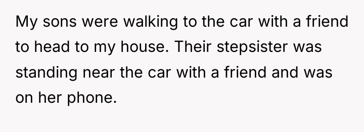 My sons were walking to the car with a friend...