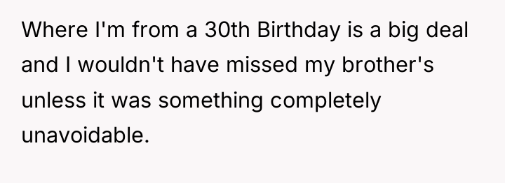 Where I'm from a 30th Birthday is a big deal...