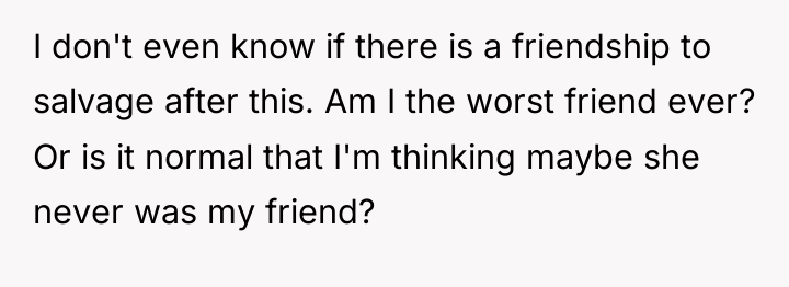 I don't even know if there is a friendship to...