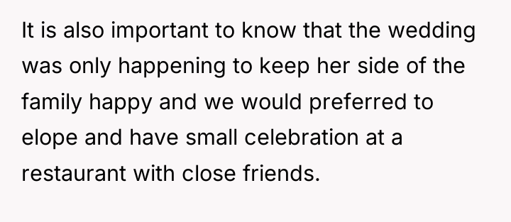 It is also important to know that the wedding was...