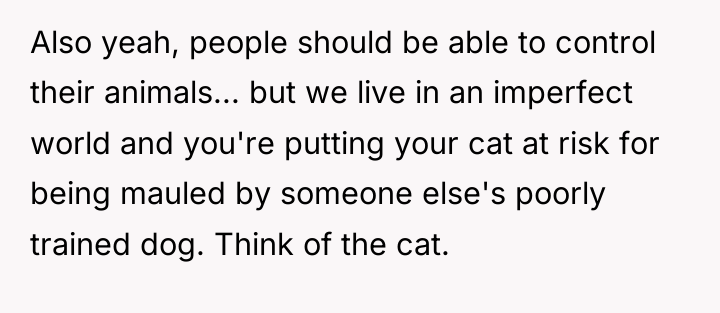 Also yeah, people should be able to control their animals......