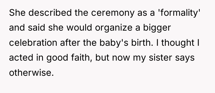 She described the ceremony as a 'formality' and said she...