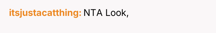 itsjustacatthing NTA Look,