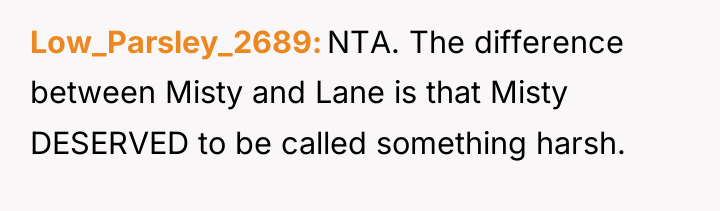 Low_Parsley_2689 NTA. The difference between Misty and Lane is that...