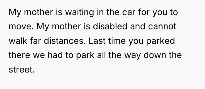 My mother is waiting in the car for you to...