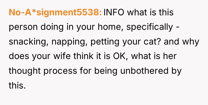 No-A*signment5538 INFO what is this person doing in your home,...