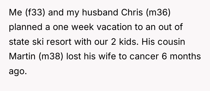 Me (f33) and my husband Chris (m36) planned a one...
