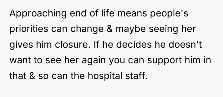 Approaching end of life means people's priorities can change &...