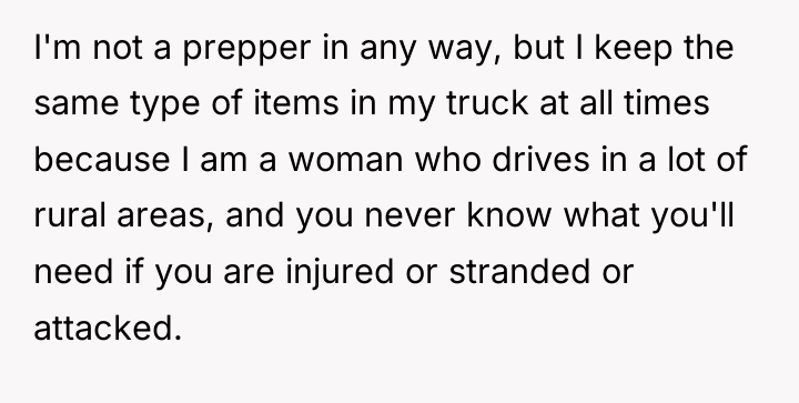 I'm not a prepper in any way, but I keep...