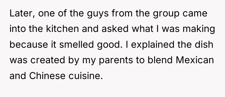 Later, one of the guys from the group came into...