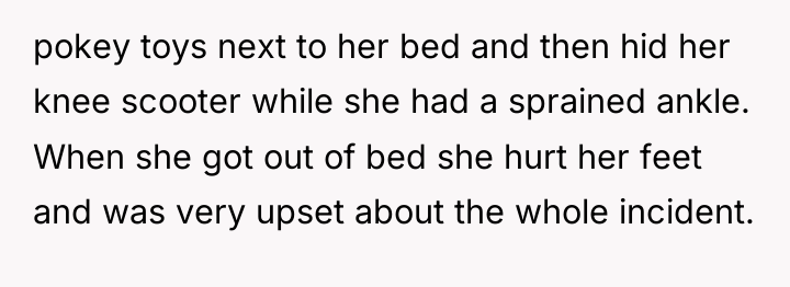 pokey toys next to her bed and then hid her...