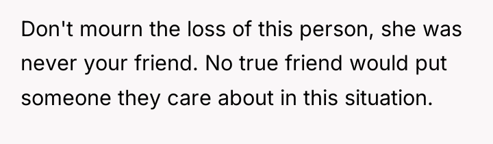 Don't mourn the loss of this person, she was never...