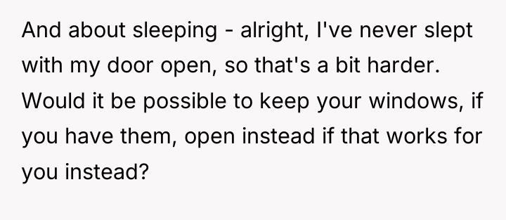 And about sleeping - alright, I've never slept with my...