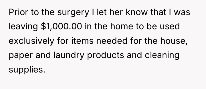 Prior to the surgery I let her know that I...