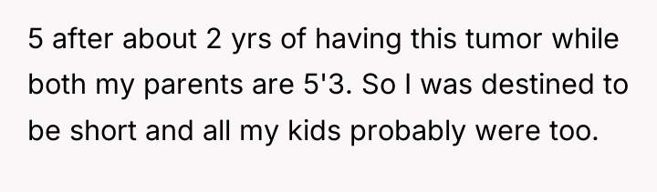 5 after about 2 yrs of having this tumor while...