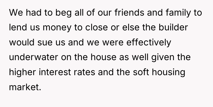 We had to beg all of our friends and family...