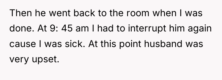 Then he went back to the room when I was...