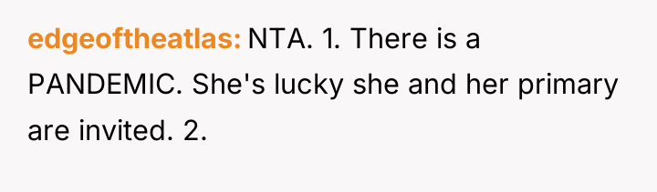 edgeoftheatlas NTA. 1. There is a PANDEMIC. She's lucky she...