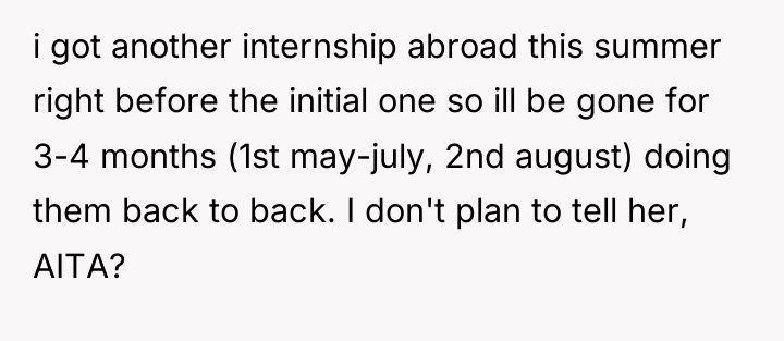 i got another internship abroad this summer right before the...
