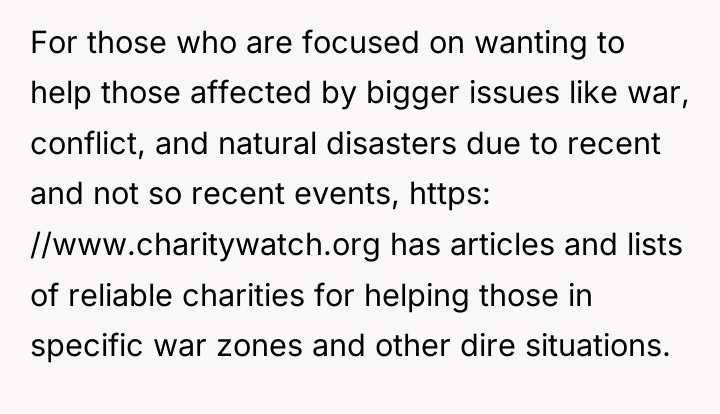 For those who are focused on wanting to help those...