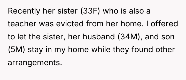Recently her sister (33F) who is also a teacher was...
