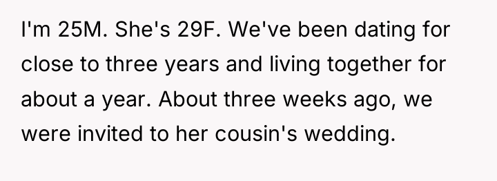 I'm 25M. She's 29F. We've been dating for close to...