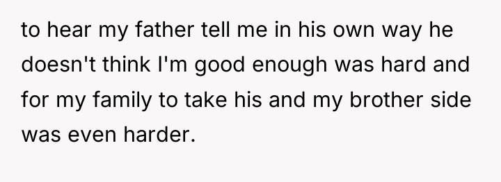 to hear my father tell me in his own way...