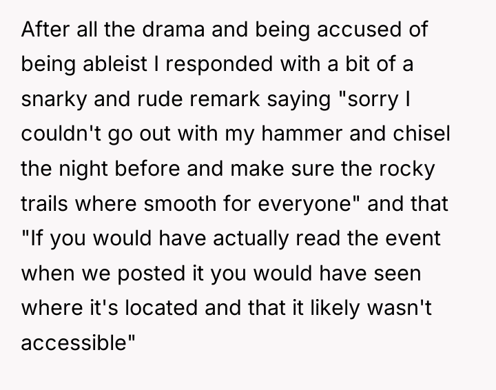 After all the drama and being accused of being ableist...