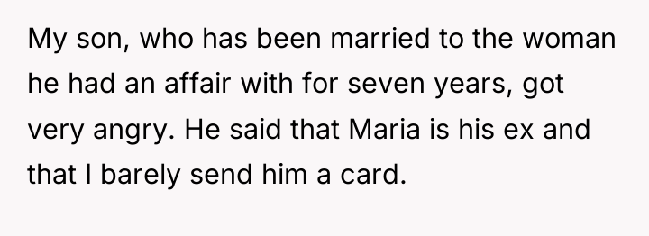 My son, who has been married to the woman he...