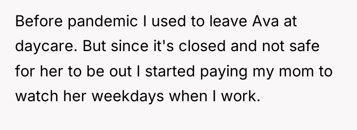 Before pandemic I used to leave Ava at daycare. But...