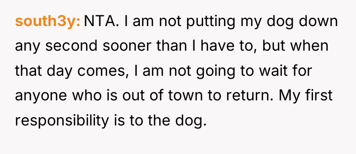 south3y NTA. I am not putting my dog down any...