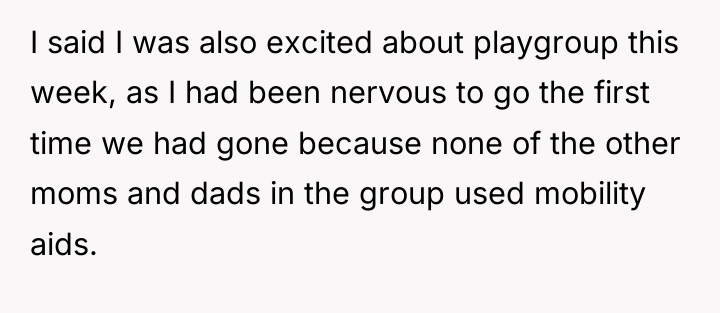 I said I was also excited about playgroup this week,...