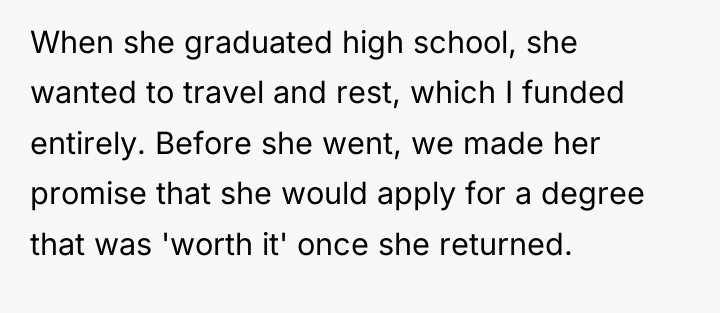 When she graduated high school, she wanted to travel and...