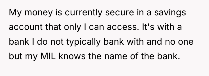 My money is currently secure in a savings account that...