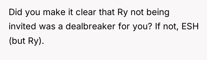 Did you make it clear that Ry not being invited...
