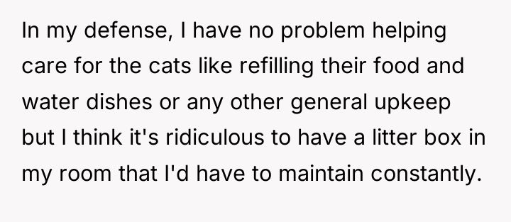 In my defense, I have no problem helping care for...