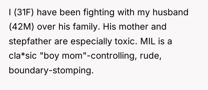I (31F) have been fighting with my husband (42M) over...