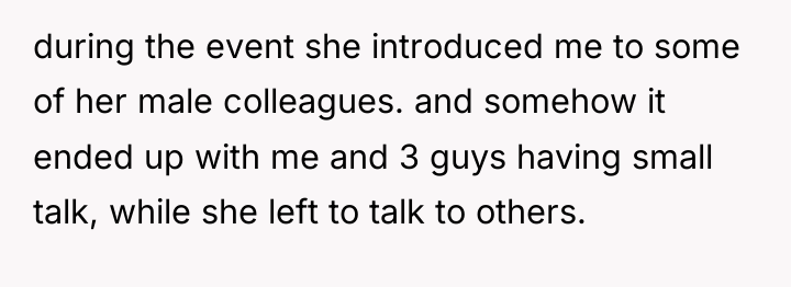 during the event she introduced me to some of her...