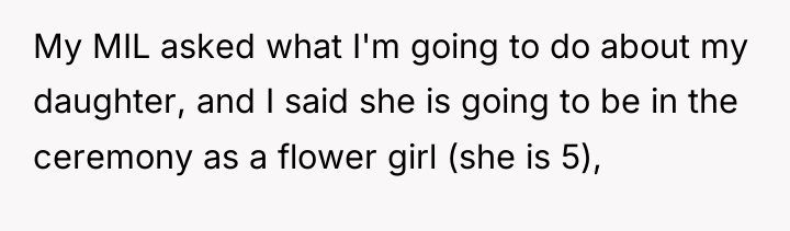 My MIL asked what I'm going to do about my...