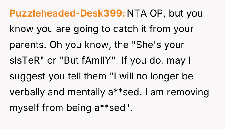 Puzzleheaded-Desk399 NTA OP, but you know you are going to...