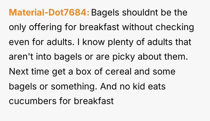 Material-Dot7684 Bagels shouldnt be the only offering for breakfast without...