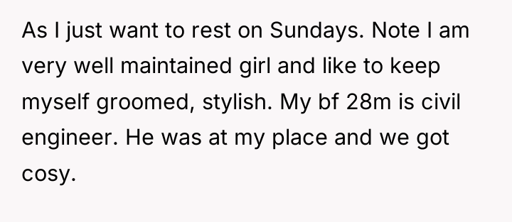 As I just want to rest on Sundays. Note I...