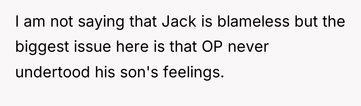 I am not saying that Jack is blameless but the...