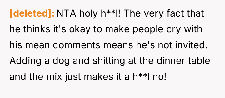 [deleted] NTA holy h**l! The very fact that he thinks...